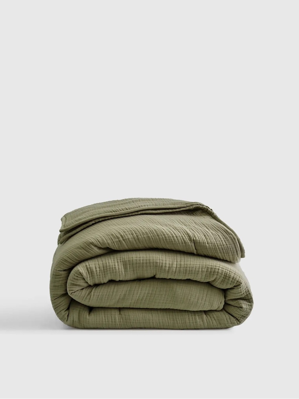 NWT QUINCE Organic Cotton Gauze Dream Quilt Full/Queen Olive 0713